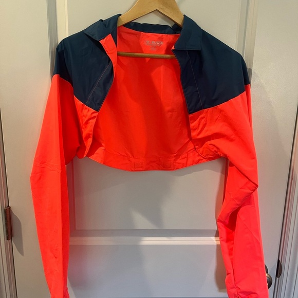 SUGOI Navy and Neon Pink Cycling Jacket-versa full zip 2/1 magnetic - Picture 14 of 14